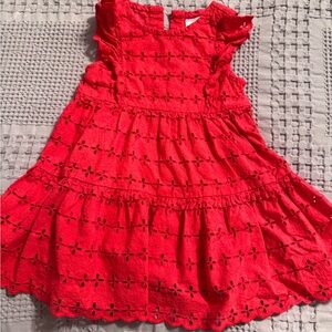 Hanna Andersson Red Eyelet Kids Dress